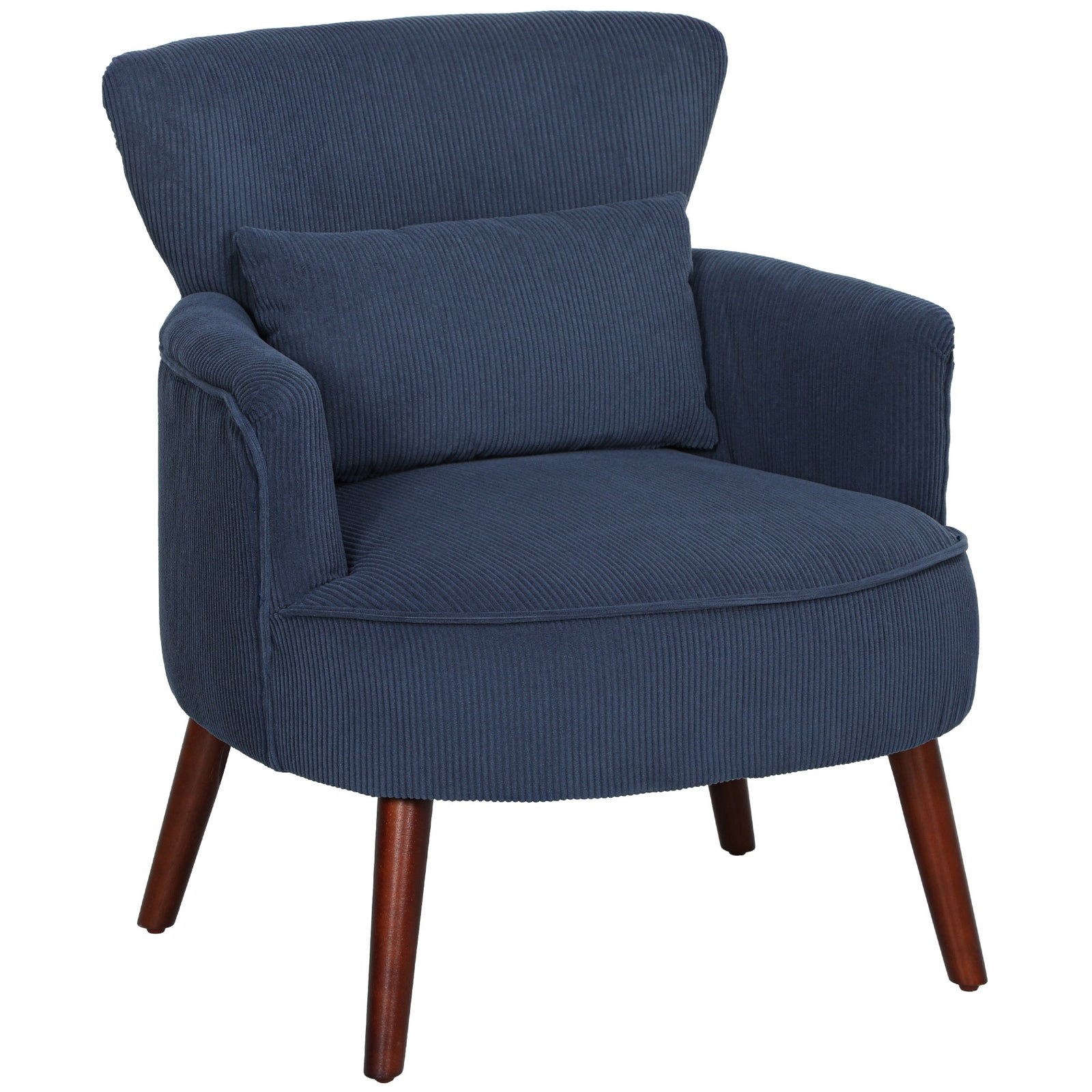 Armchair With Padded Seat And Backrest For Living Room | One Size | Blue