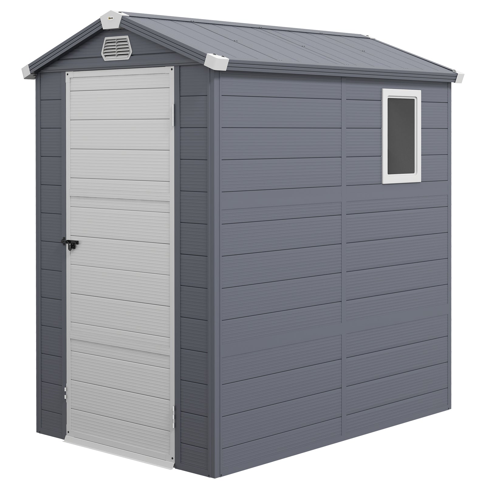 Garden Shed Tool Storage House With Lockable Door, Kit | Medium | Gray