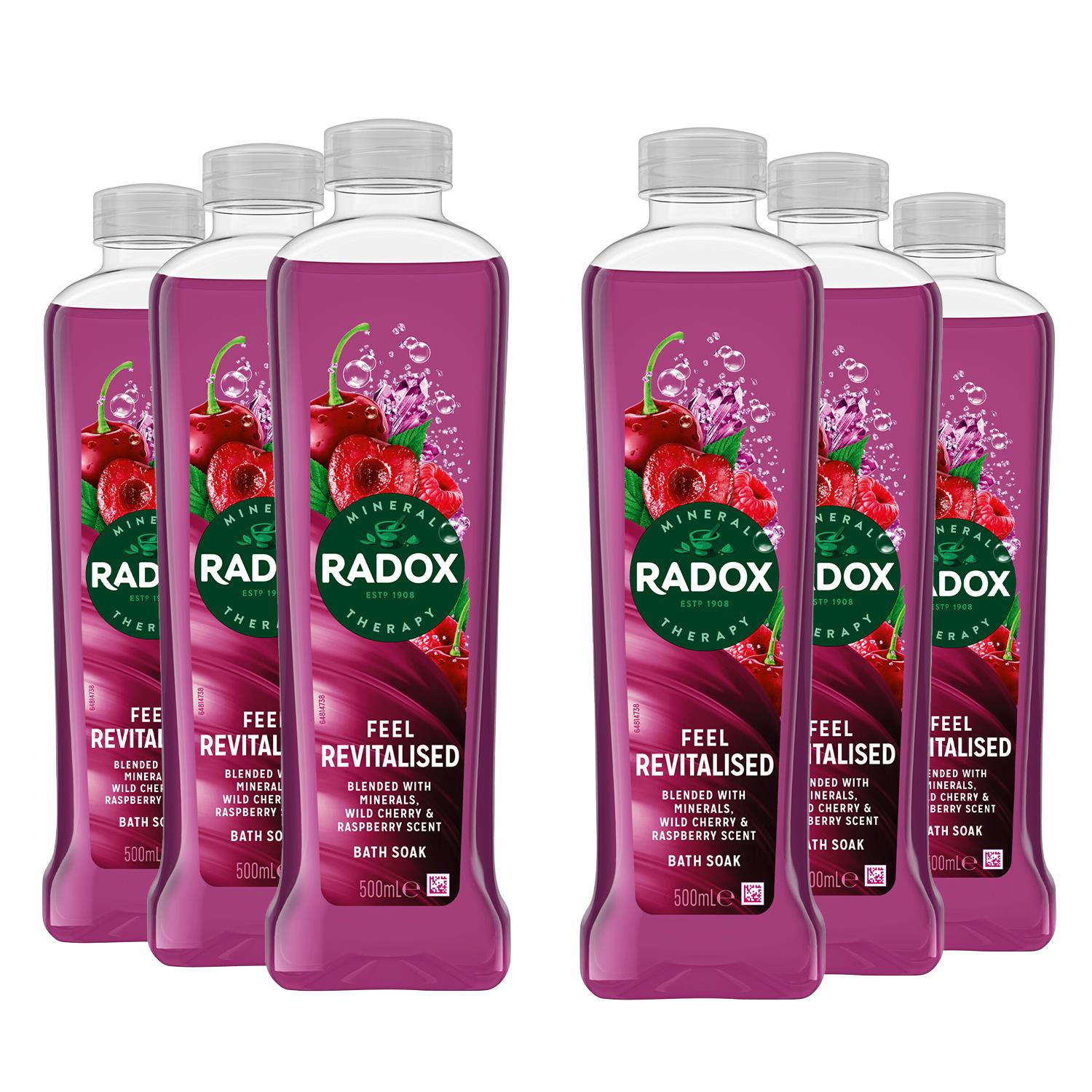 Mineral Therapy Feel Revitalised Bath Soak W/ Cherry & Raspberry, 500ml 6pk | 6