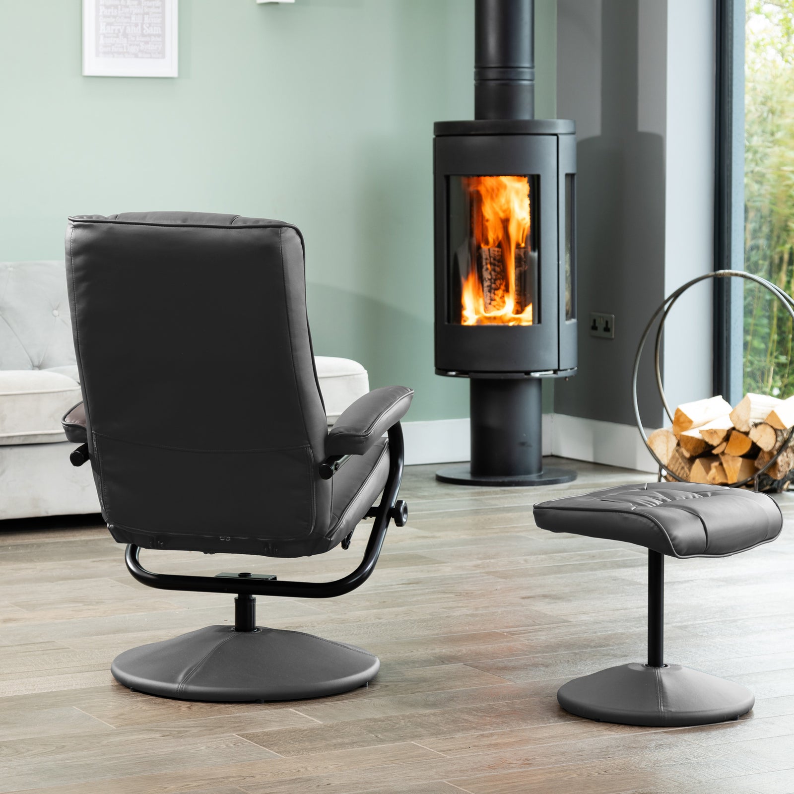 Gibson Swivel Recliner And Footstool