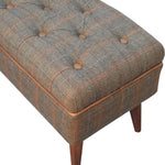 Solid Wood Multi Tweed Buffalo Pipe Bench