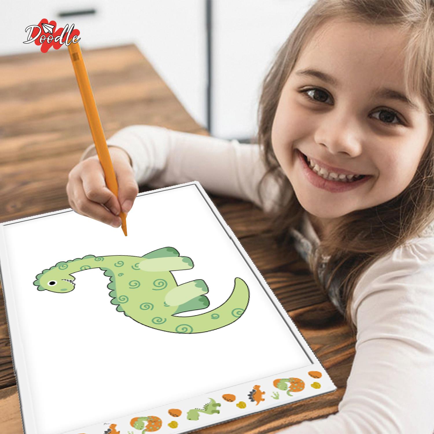 A4 Ultra-thin Portable Led Tracing Pad With Usb Cable, Dinosaur