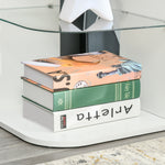 Side Table Three Layer Bedside Table Nightstand W/ 2 Shelves | White