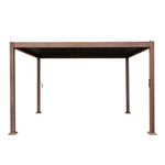 Wood Effect Aluminium Pergola | 4m x 3m | Brown