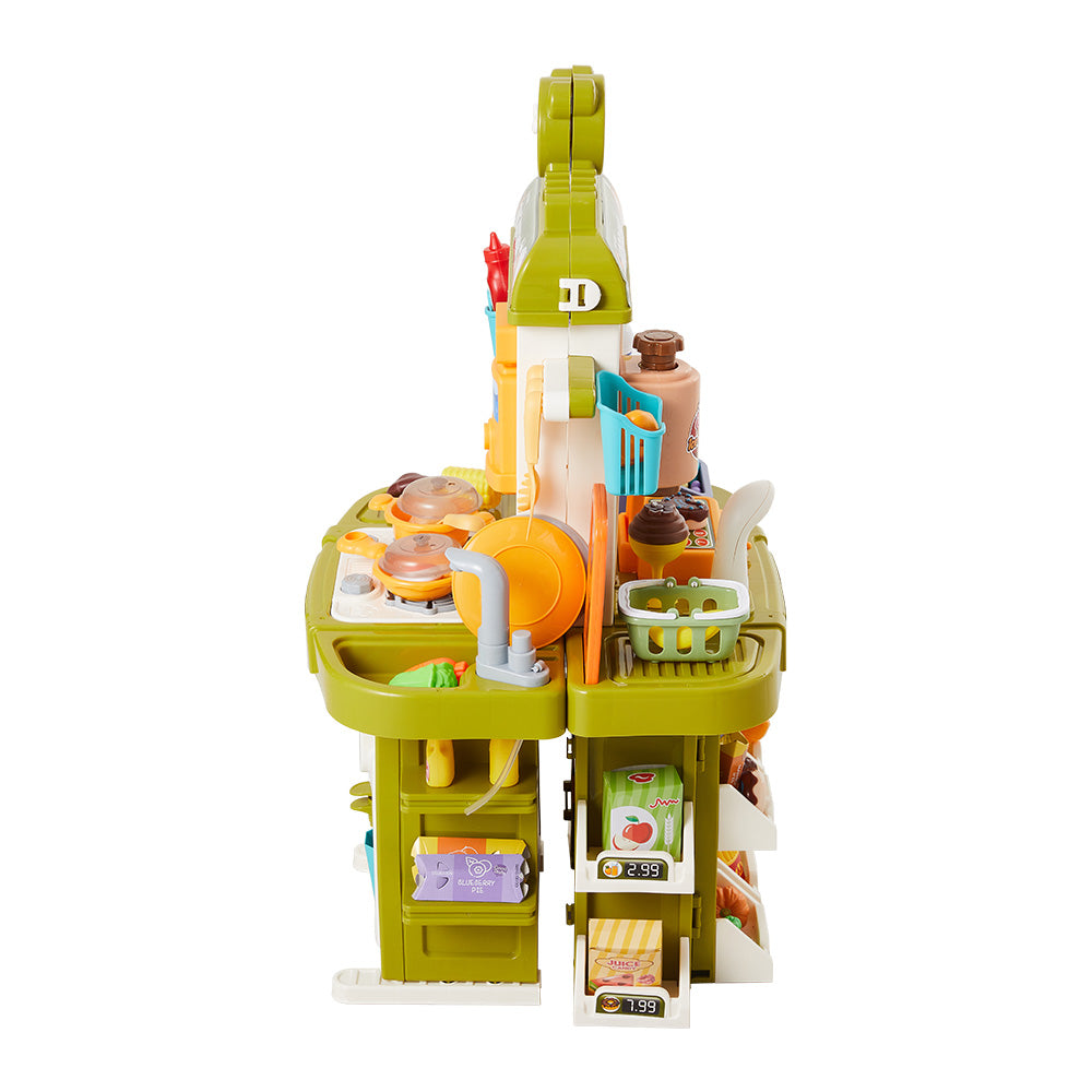 Children Pretend Kitchen Playset 83pcs Toy Accessory Set | Green