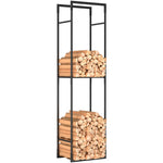 Outsunny Metal Firewood Log Holder, Firewood Rack
