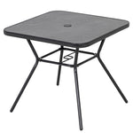 Outdoor Garden Table W/ Faux-marbled Top, Umbrella Hole