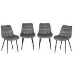 San Diego Marble Top Dining Table With Erica Velvet Chairs | Grey
