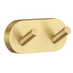 Towel Hooks Wall Mounted Storage Non-rust Brass Core | Double | Brushed Brass