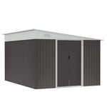 11.3x9.2ft Steel Garden Storage Shed Tool House With Doors