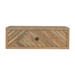 Solid Wood Floating Line Carved Bedside