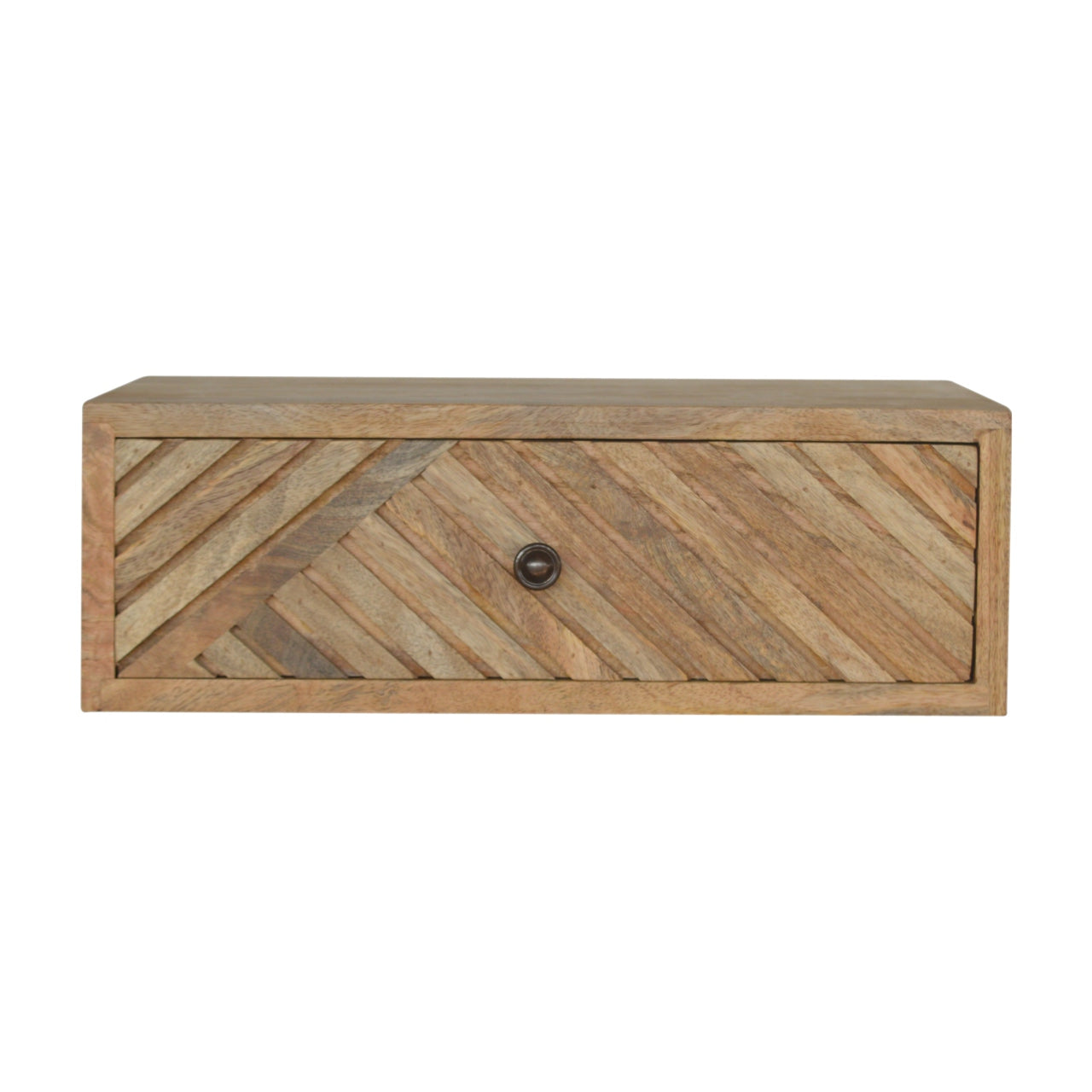 Solid Wood Floating Line Carved Bedside