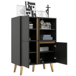 Storage Cabinet Sideboard With Tempered Glass Adjustable