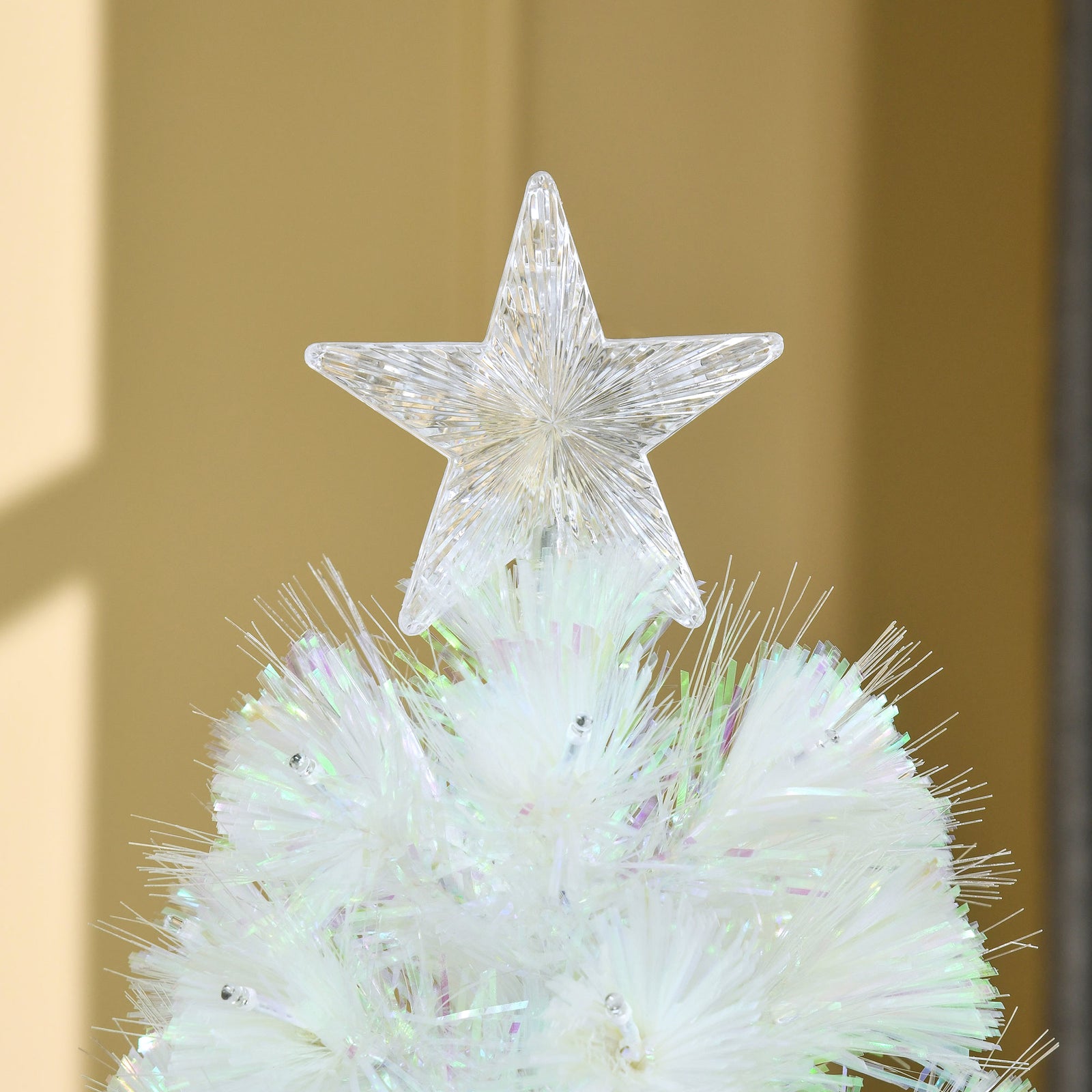 Pre-lit Artificial Christmas Tree Fibre Optic Xmas Decoration | 5ft | White