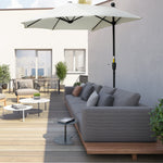 2m Half Balcony Parasol W/ Double Canopy & Base | Cream