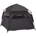 Pawhut Foldable Dog Cat Tent With Waterproof Oxford Cloth, Carry Bag | Gray