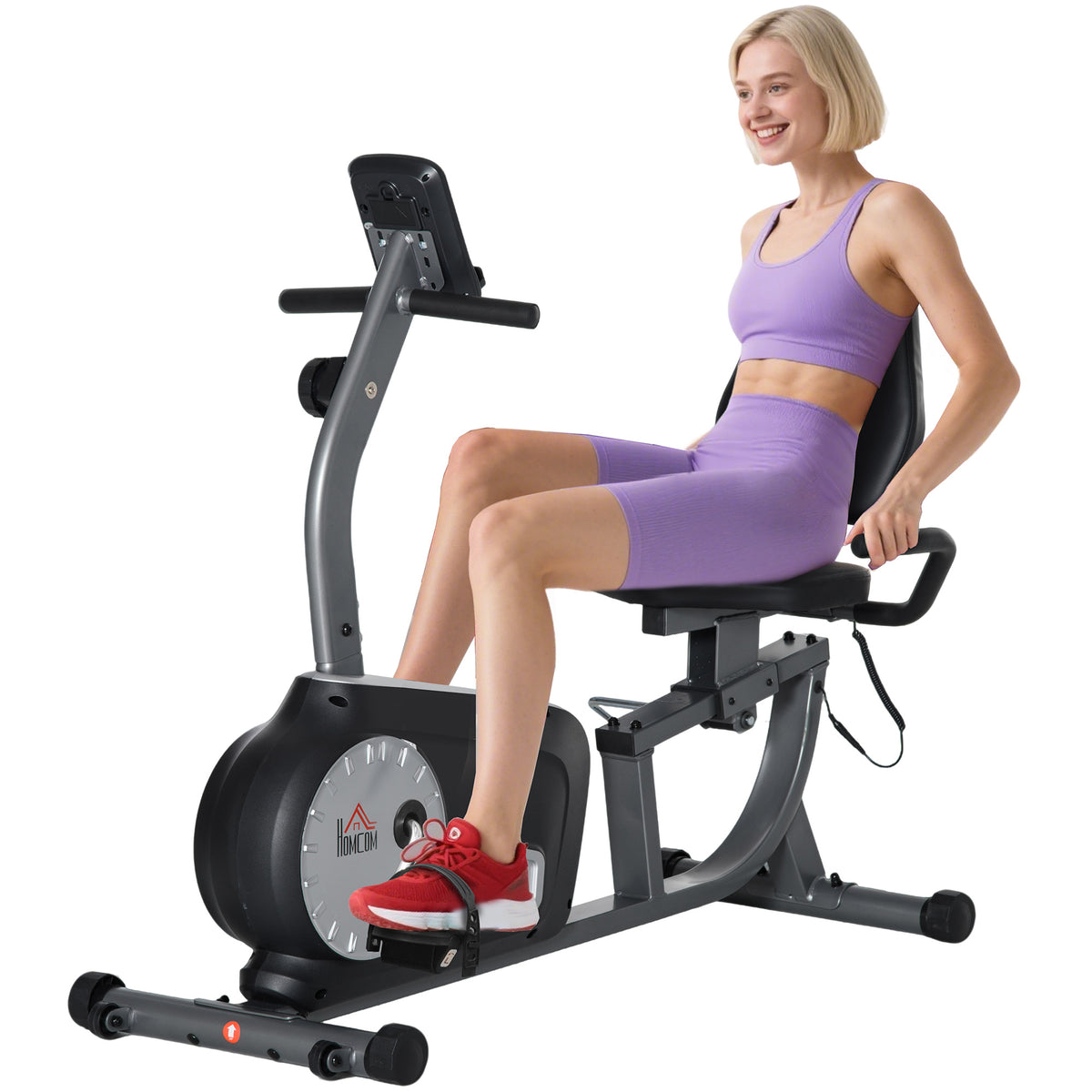 HOMCOM Exercise Bike With Lcd Display, Quiet 8-level Magnetic Resistance