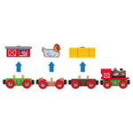 Wooden Farmyard Train Engine & Carriages