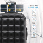 Set Of 3 Hard Case Bubble Design Check-in Size Suitcases Hold Luggage - Overhead Cabin Bag With Medium & Large Check-in 20kg+ Hold Suitcase | Set of 3 | Black