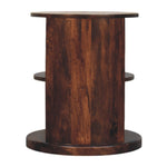Ventura Side Table, 2 Open Shelves, Dark Brown | Brown