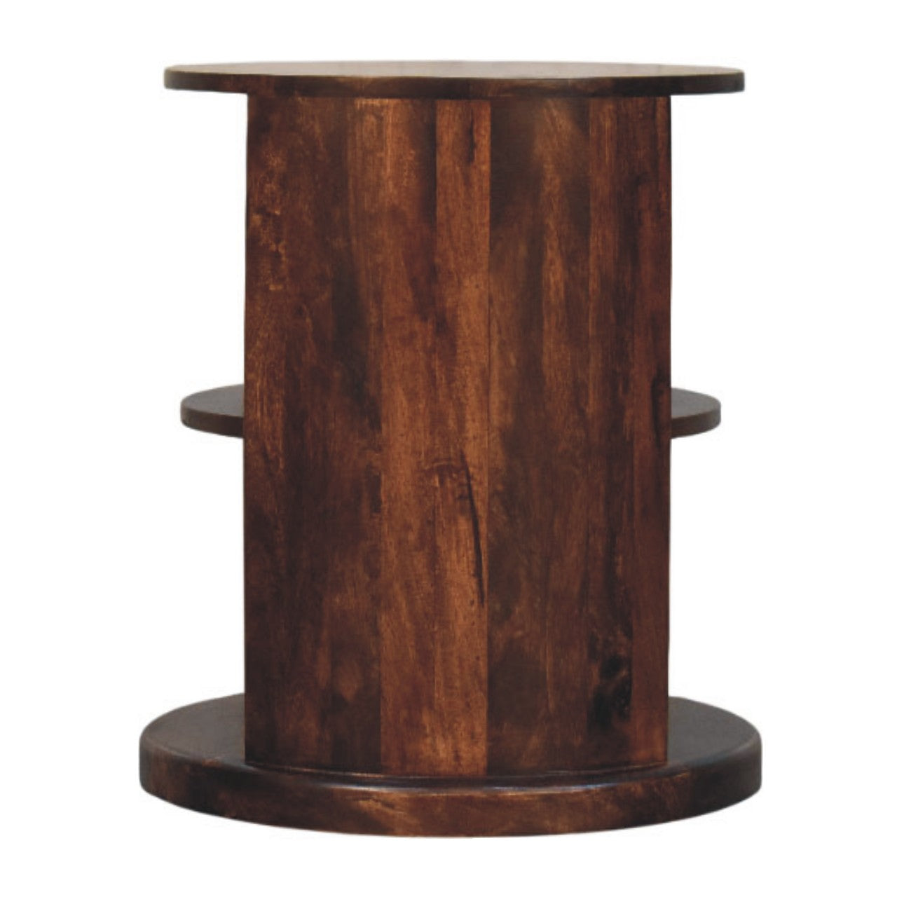 Ventura Side Table, 2 Open Shelves, Dark Brown | Brown
