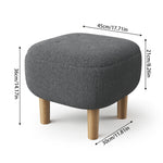 Teddy Fleece Footstool With Rubberwood Legs & Felt Pads | Grey