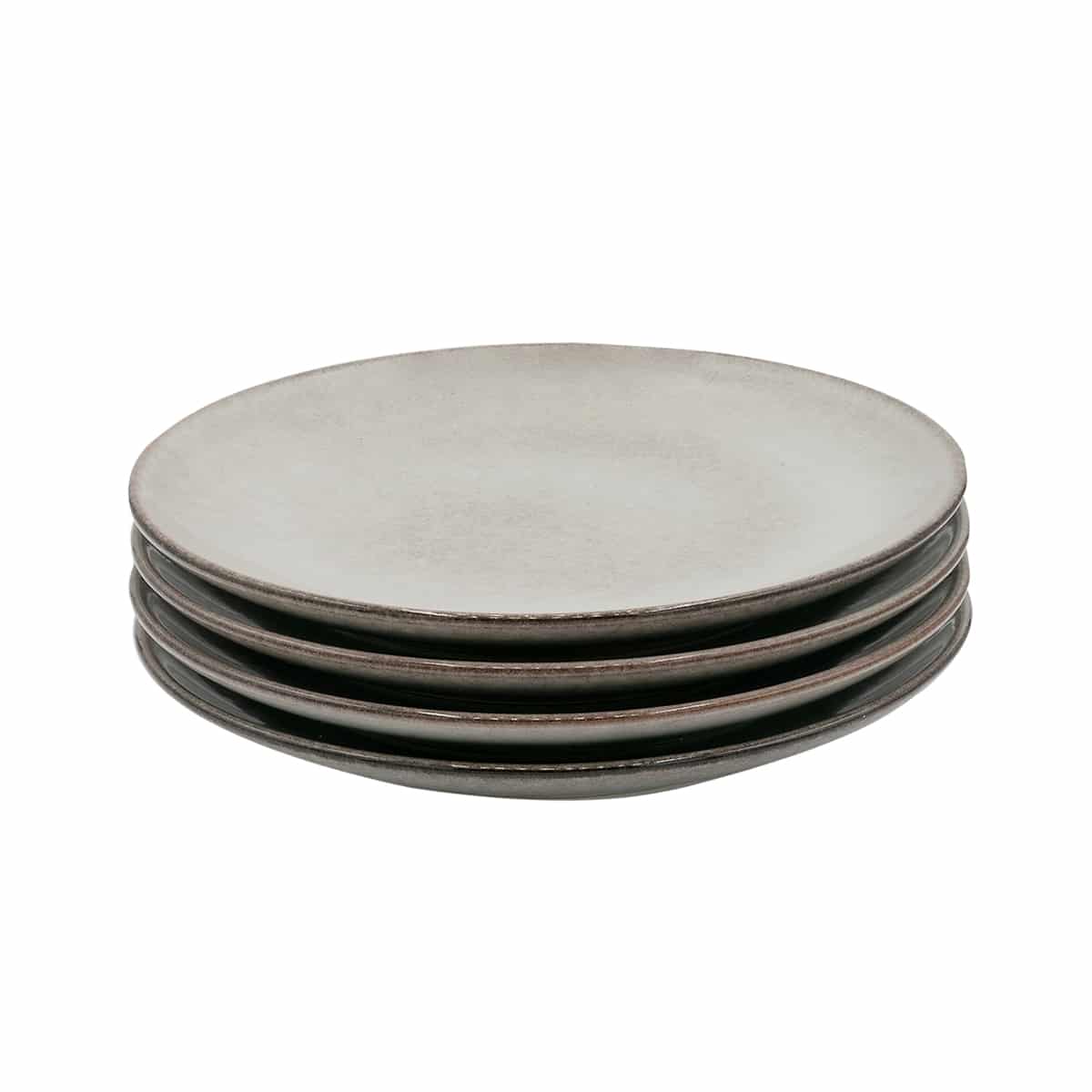 Set Of 4 Nordic Stoneware Side Plates | Set of 4 | Grey