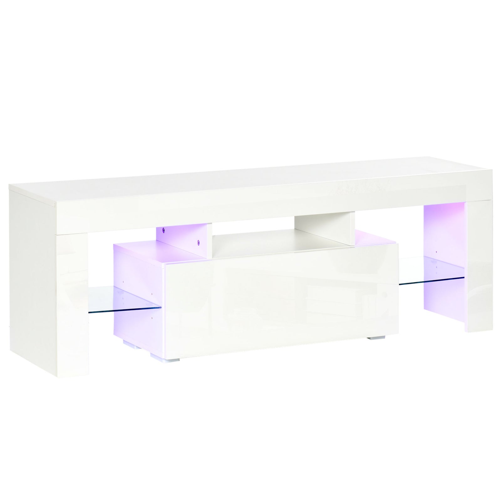 High Gloss Tv Stand With Led Lights White