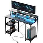 Computer Desk Reversible Home Office Desk With Storage | Black