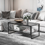 Two-tier Coffee Table, Marble Effect | Black