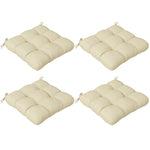 Set Of 4 Outdoor Seat Cushion W/ Ties, For Garden Furniture | Beige