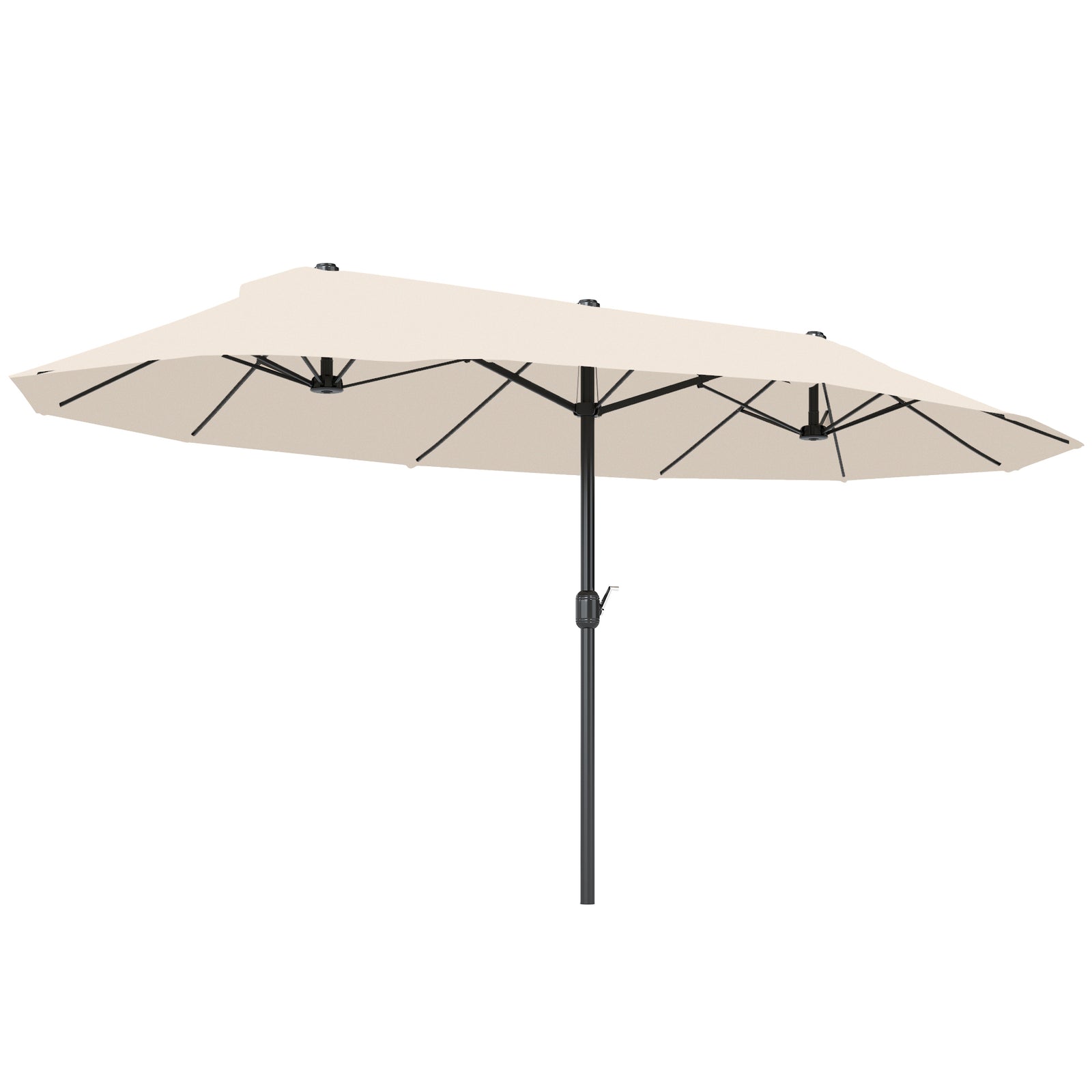 4.6m Double-sided Sun Umbrella W/ Crank | Beige