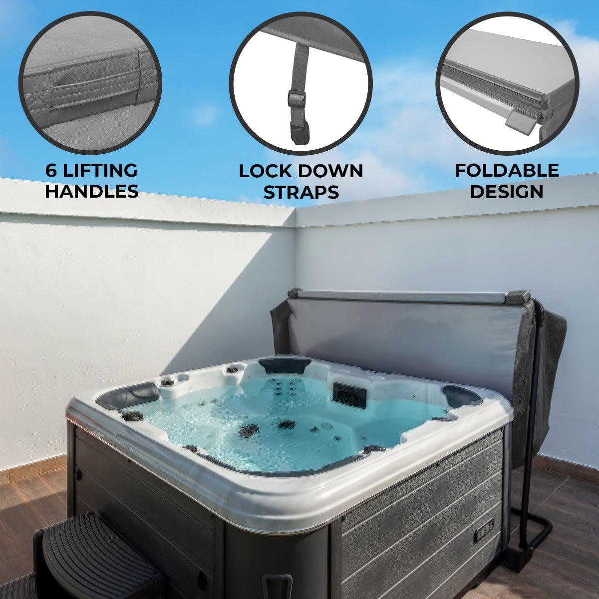 2m Hot Tub Spa Cover | Grey
