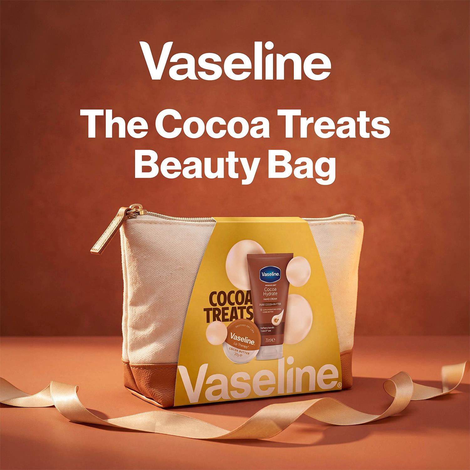 Vaseline Cocoa Treats Beauty Bag Gift Set: Cream & Lip Balm