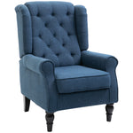 Accent Armchair Home Furniture Retro Tufted Club Wood | One Size | Blue