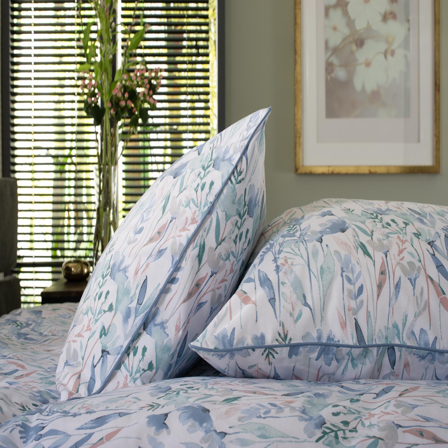 Botanical Garden Digital Print 100% Cotton Duvet Cover Set | King | Blue