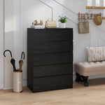 HOMCOM Chest Of Drawers With 5 Drawers, Modern Dresser For Bedroom, Black