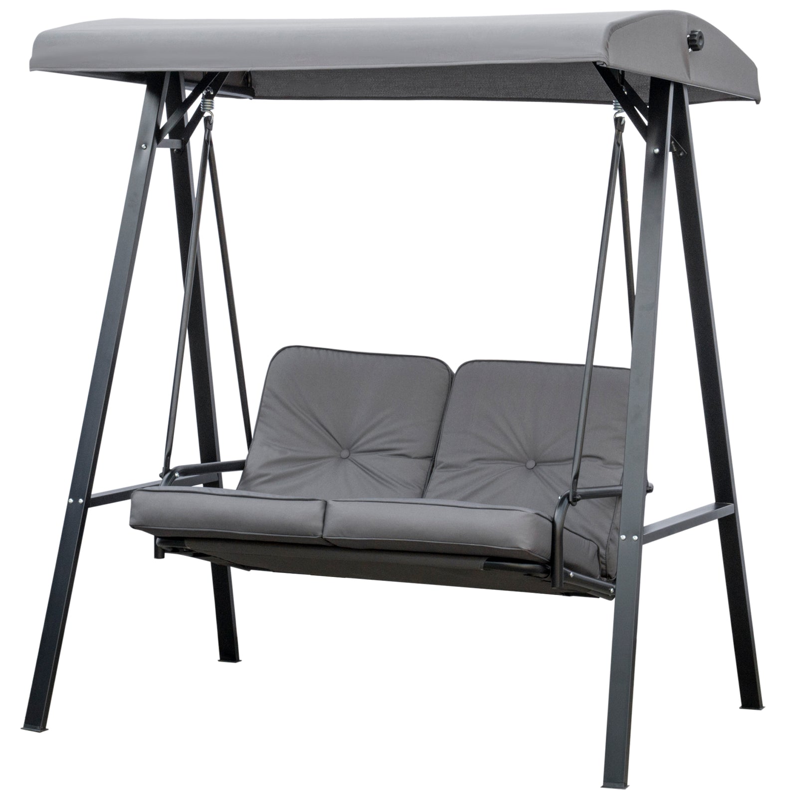 2 Seater Garden Outdoor Swing Chair Hammock W/ Steel Frame