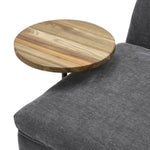 Linen Chaise Lounge With Tray Table
