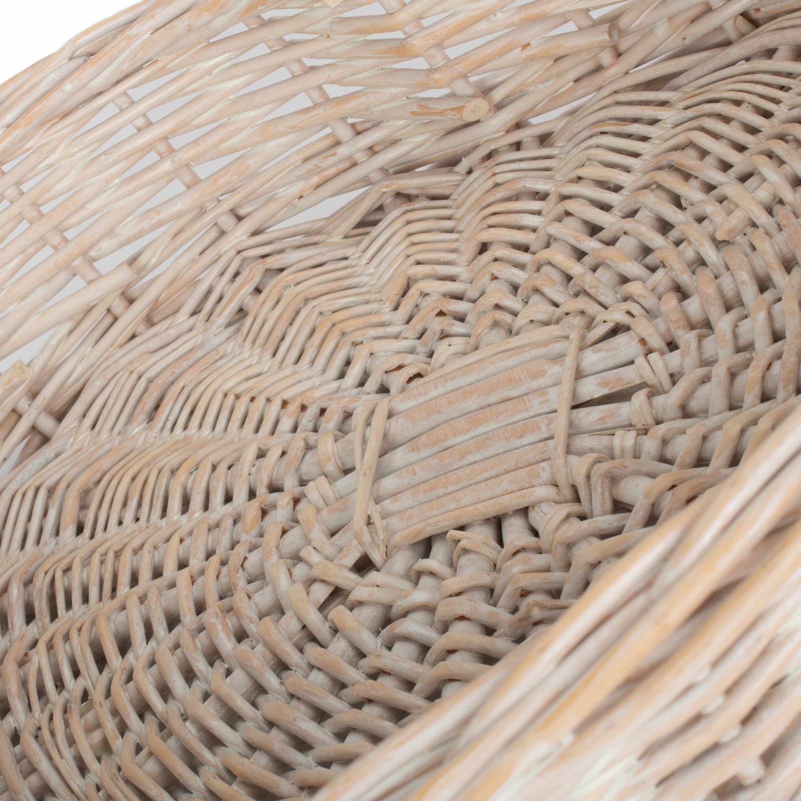 Wicker White Wash Heart Shaped Tray | Large | White