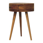Solid Wood Mini Oak-ish Circular Shape Bedside