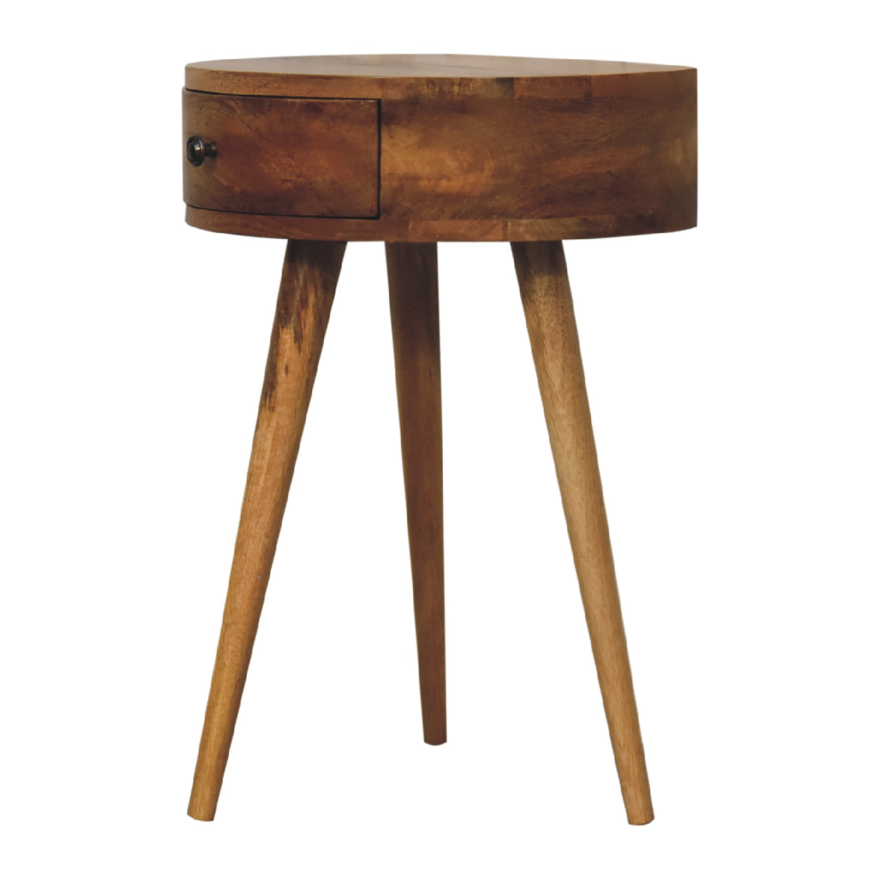 Solid Wood Mini Oak-ish Circular Shape Bedside