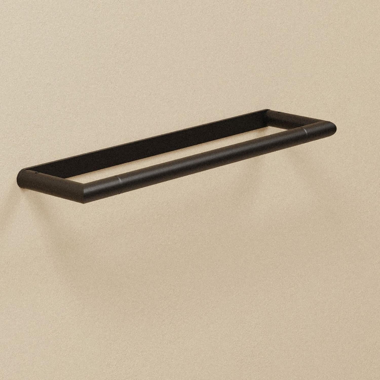 Towel Rail 30cm Matt Black Hidden Fixings 5kg Resistance Micra Collection