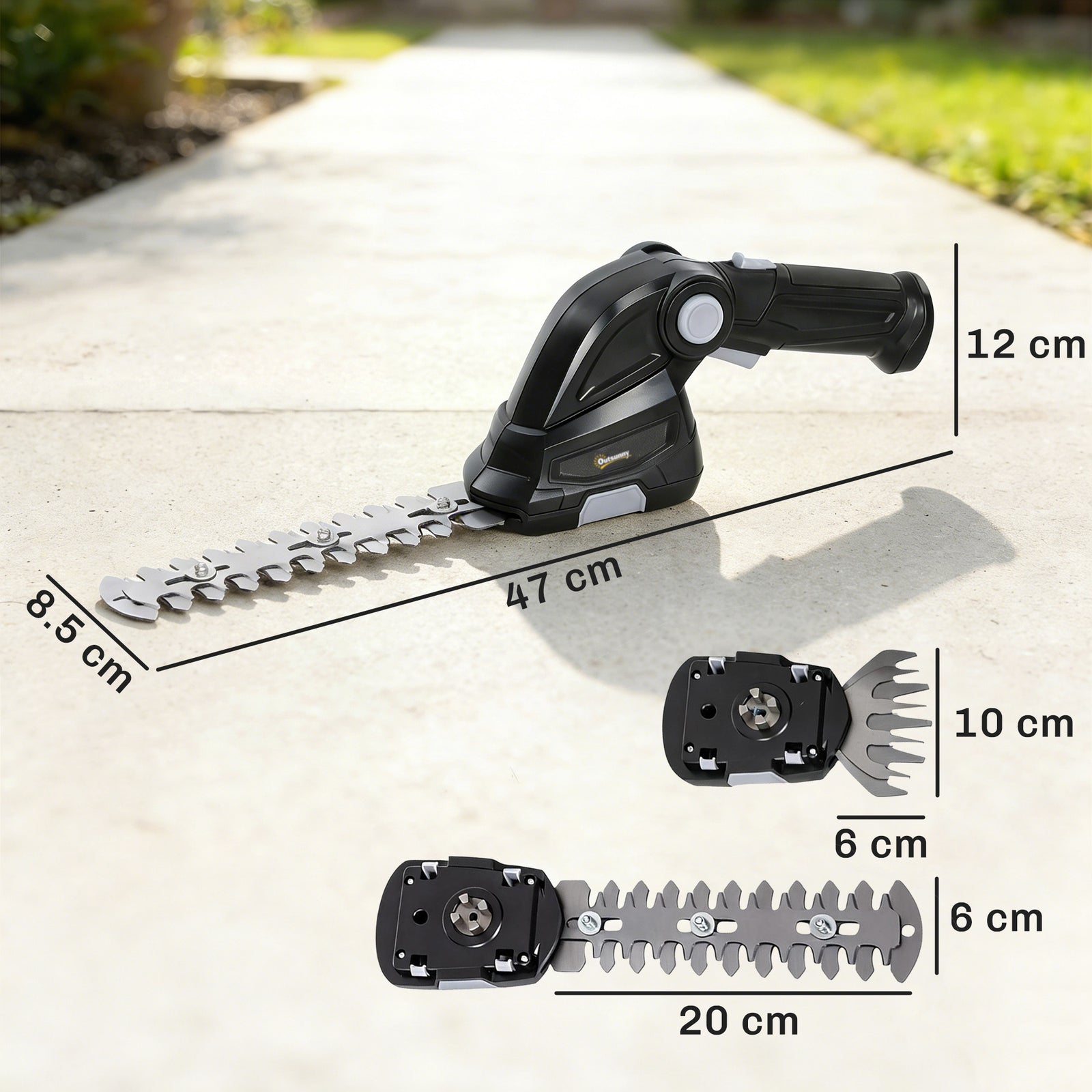 2-in-1 Cordless Hedge Trimmer & Grass Shear With 2000mah Batteries
