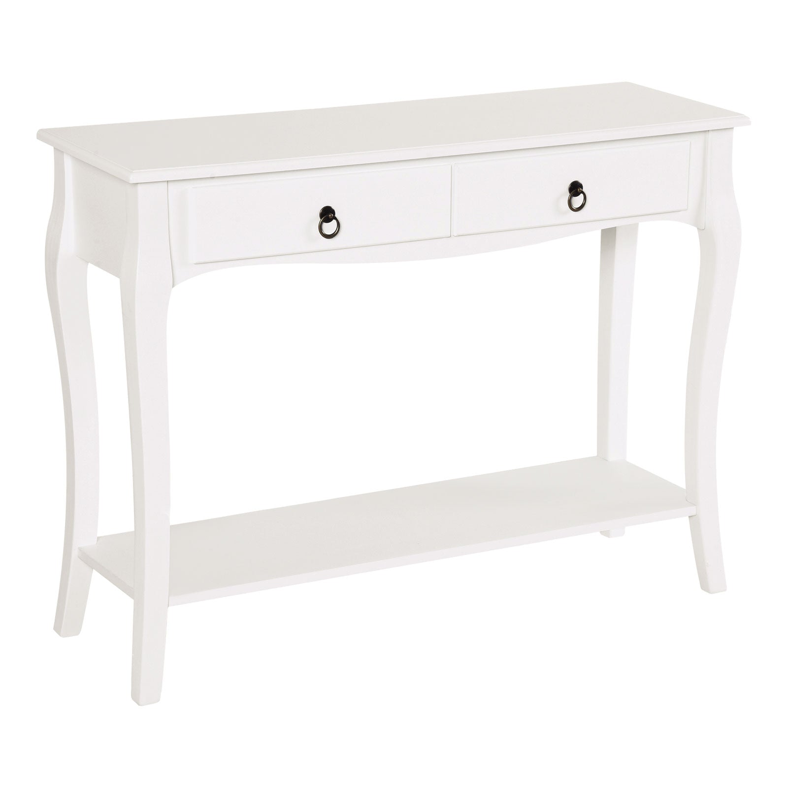 Console Table Sofa Side Desk With Storage Shelves Drawers