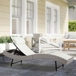 Rattan Sun Lounger With 5 Position Back, Texteline Seat | Cream