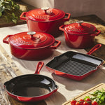 Cooks Professional 5 Piece Cast Iron Casserole Dish, Frying Pan & Skillet Set