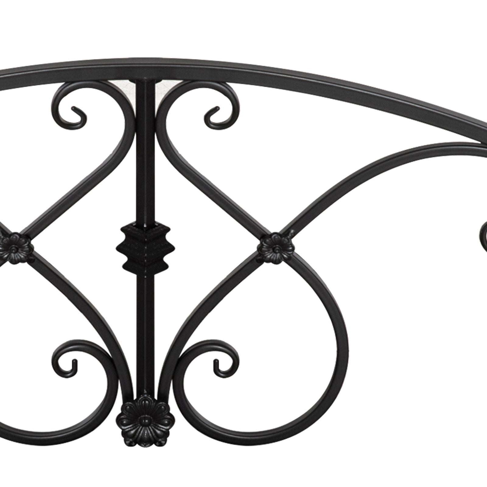 102lx48wx49h Metal Garden Bridge With Railings, Black