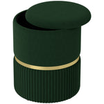 Round Pouffe, Hidden Space, Cushioned Top | Dark Gray
