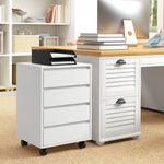 HOMCOM Mobile Vertical Filing Cabinet With 4 Drawers Home Office